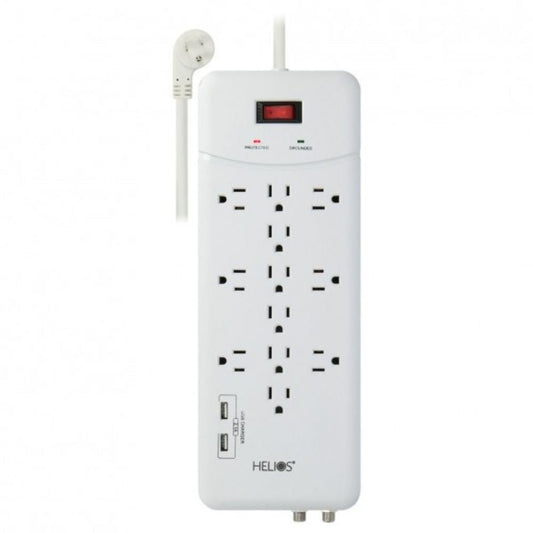 12 Outlet Surge Protector with 2 USB Charging Ports - Dreamedia AV