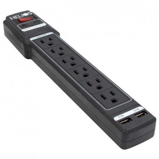 Helios 6 Outlet Surge Protector With USB Outlets - Dreamedia AV