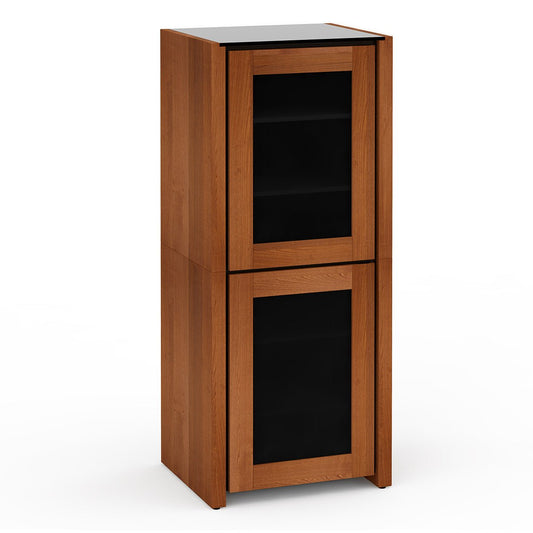 Salamander Chameleon Collection Corsica 617 RM Single Pro Audio Rack (Thick Cherry with Black Glass Top) - Dreamedia AV